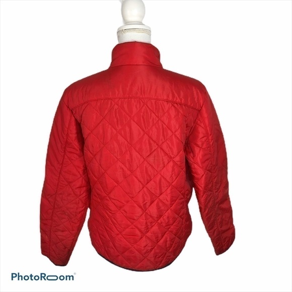 Lands End Quilted Red Jacket LP Large Petite Coat Women’s - Picture 3 of 11